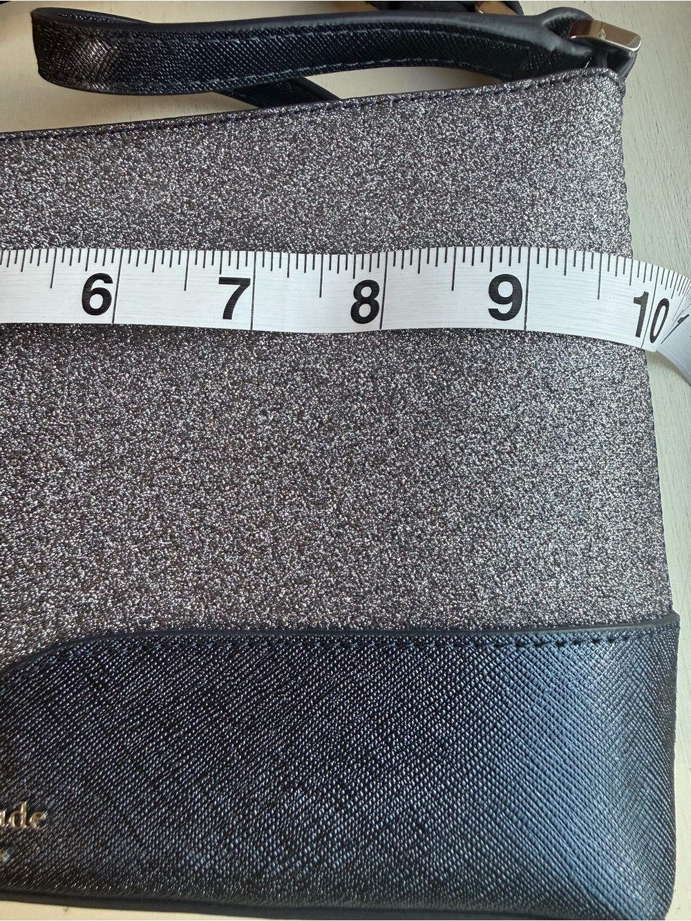 kate spade New York Silver Glitter and Black Two-Tone Crossbody New without Tag - Picture 10 of 10